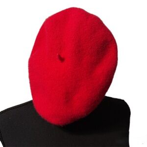 Warm French Style Beanie | Red Wool | Size 20 to 26cm‎